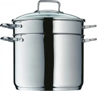 WMF 724919990, WMF Nudeltopf mit Glasdeckel 24cm (724919990), Edelstahl (Kochtopf,