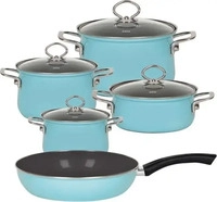 Riess 0558-37, Riess Emailset 5-teilig (Br&auml;ter + Schmortopf, Emaille, 28 x 39.80 cm)