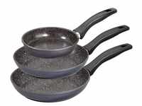 Stoneline 6882 Frying Pan Set, 3 pans: 16 cm, 20 cm, 24 cm, Pfanne + Kochtopf, Grau