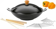 Kela 77943, Kela Asia Wok (Wok Pfanne, Gusseisen, 36 x 10 cm) (77943) Schwarz