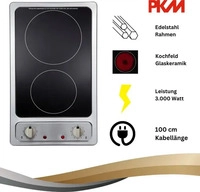 PKM Einbau-Kochfeld EB-GK-2R (29.70 cm, Glaskeramik Kochfeld) (20006474) Grau