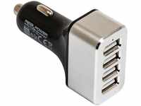RealPower 176636, RealPower 4-Port USB car charger Schwarz