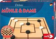 Noris-Spiele 606108012, Noris-Spiele Noris Deluxe M&uuml;hle Dame (Deutsch, Englisch,