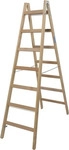 Krause 170095, Krause KRAU 170095 Holz Sprossen Stehleiter mit 2x7 Sprossen