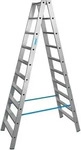 Krause 124777, Krause Alu-Stufendoppelleiter, ohne Rollen (Stehleiter, 255 cm)
