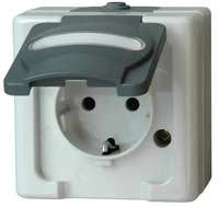 Kopp 103356006, Kopp Blue Electric Aufputz Feuchtraum Schutzkontakt-Steckdose