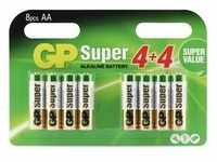 GP Batteries 4+4 Super Alkaline 1,5V AA Mignon LR06 (8 Stk., AA), Batterien +...