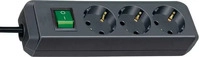 Brennenstuhl 1152300015, Brennenstuhl Eco-Line (3x, 2 m) (1152300015) Schwarz