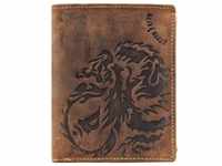 Greenburry, Herren, Portemonnaie, Vintage Dragon Geldbörse Leder 10 cm