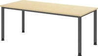 Hammerbacher VHS19/3/G, Hammerbacher Schreibtisch 4Fuss-rd.180x80cm Ahorn/Graphit