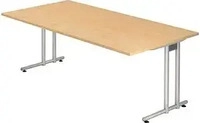 Hammerbacher VNS2E/3, Hammerbacher Serie N (200 x 100 x 72 cm) (VNS2E/3) Braun/Silber