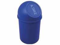 Helit Push-Abfallbehälter aus Kunststoff, Abfalleimer, Blau