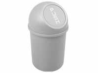 Helit Push-Abfallbehälter aus Kunststoff, Abfalleimer, Grau