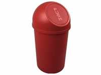 Helit Push-Abfallbehälter aus Kunststoff, Abfalleimer, Rot