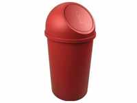 Helit Push-Abfallbehälter aus Kunststoff, Abfalleimer, Rot