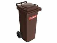 SULO Müllgroßbehälter 80 l HDPE braun fahrbar, nach EN 840, Abfalleimer, Braun