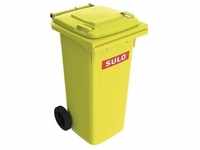 SULO Müllgroßbehälter 120 l HDPE gelb fahrbar, nach EN 840, Abfalleimer, Gelb