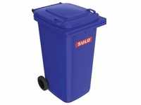 SULO Müllgroßbehälter 240 l HDPE blau fahrbar, nach EN 840, Abfalleimer, Blau