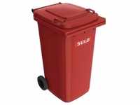 SULO Müllgroßbehälter 240 l HDPE rot fahrbar, nach EN 840, Abfalleimer, Rot
