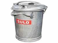 SULO Mülleimer, 35 l Fassungsvermögen, aus verzinktem Stahl, Abfalleimer, Silber