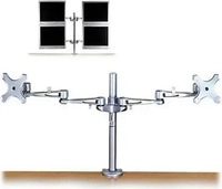 Lindy 40697, Lindy Dual Clamp on long bracket (Tisch, 20", 6 kg) (40697) Silber