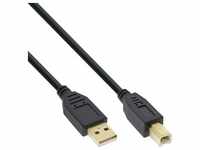 Aquatuning USB 2.0 Kabel, A an B, schwarz, Kontakte gold, 2m (2 m, USB 2.0), USB