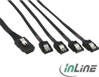 InLine 27620A, InLine SAS-Kabel (OCR), 1x Mini-SAS zu 4x SATA (75 cm, SAS) (27620A)