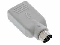 InLine PS/2 auf USB 2.0 Adapter (PS/2, 2 cm), Data + Video Adapter, Grau