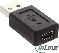 InLine 33500A, InLine USB 2.0 Adapter (Mini USB, USB-A) (33500A) Schwarz