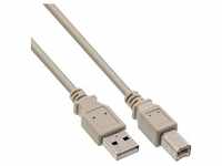 Aquatuning USB 2.0 Kabel, A an B, beige, 5,0m (5 m, USB 2.0), USB Kabel