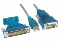 InLine USB-Seriell Adapterkabel USB St A an 9pol St 1,8m mit 9-25pol Adapter...