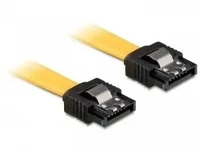 Delock 82797, Delock SATA-3 Kabel: 10 cm,Metall Clip,gelb (10 cm, SATA III) (82797)