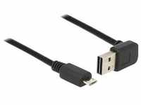 Delock USB2.0-Kabel Easy A-MicroB: 1m, schwarz (1 m, USB 2.0), USB Kabel