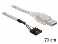 Delock USB -A - Pfostenstecker, Elektronikkabel + Stecker, Silber