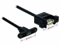 Delock USB2.0-Kabel A-MicroB: 25cm, zum Einbau (0.25 m, USB 2.0), USB Kabel