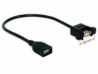 Delock USB2.0-Kabel A-A: 1m, zum einseitig Einbau (0.25 m, USB 2.0), USB Kabel