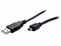 S-Conn USB - MiniUSB 2.0 B USB Kabel USB A Mini-USB B (1 m, USB 2.0), USB Kabel