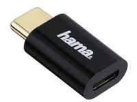 Hama Adapter Micro-USB auf USB Type-C-St (USB-A), Data + Video Adapter, Schwarz