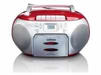Lenco SCD-410, Lenco SCD-410RD - Radio Cassette - CD-speler (FM) Rot/Silber