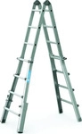 G&uuml;nzburger 032124, G&uuml;nzburger Teleskopleiter 4-teilig mit Traverse 4x6 Sprossen