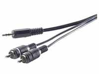 SpeaKa Professional Adapterkabel 3.5 mm Klinke auf 2 Cinch, 5 m (5 m, Cinch), Audio