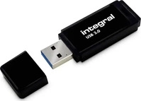 Integral INFD128GBBLK3.0, Integral Flashdrive 128GB USB3.0 Schwarz, Snap-on-Kappe