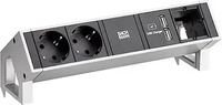 Bachmann 902.428, Bachmann DESK2 - 2xSchuko, 1xUSB & (2x, CEE 7/3) (902.428) Silber
