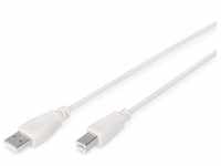 Digitus ASSMANN USB2.0 Anschlusskabel 1,8m USB A zu USB B AWG28 beige bulk (1.80 m,