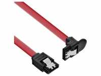 InLine SATA Kabel gewinkelt 6Gb/s mit Sicherheitslasche 0,75m rot, Interne Kabel (PC)