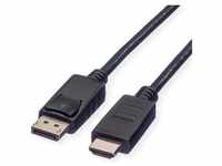 Roline DisplayPort — HDMI (Typ A) (1.50 m, DisplayPort, HDMI), Video Kabel