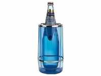 APS Flaschenkühler, Polystyrol, blau mit Chromrand doppelwandiger Kunststoffkörper