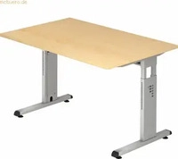 MC VOS12/3/S, MC MyTable O Schreibtisch mit Gestell Silber (85 x 80 x 85 cm)