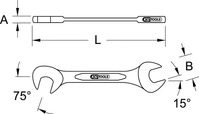 Ks-Tools 963.7126, Ks-Tools KS Tools BRONZEplus Blech-Doppel-Maulschl&uuml;ssel klein (10
