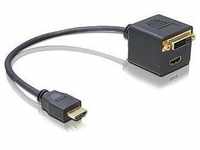 Delock Monitor-Splitter HDMI zu (HDMI, DVI, 20 cm) (5630779) Schwarz